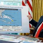 image for A President controlling the weather with the stroke of his Sharpie