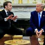 image for French President Emmanuel Macron fact checks US President Donald Trump.