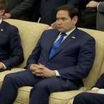 image for Secretary of State Rubio looking uncomfortable during the Trump, Vance, and Zelenskyy spat.