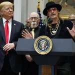 image for Kid Rock at the White House not wearing a suit. Friend of the President.