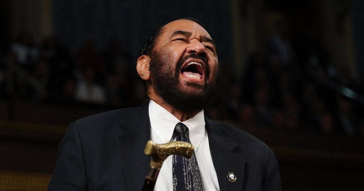 image for Democratic Rep. Al Green removed after disrupting Trump's speech