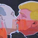image for Mural: a kiss between Putin and Trump