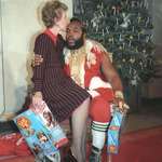 image for First lady Nancy Reagan sitting on Mr T's lap during her 'Just say no' campaign.