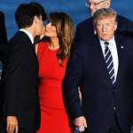 image for Justin Trudeau and Melania Trump greeting each other at the 2019 G7 Summit
