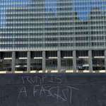 image for "Trump is a fascist"- Seen outside a Trump Tower in Chicago