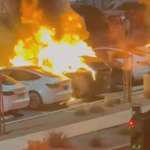 image for Several Teslas were set on fire at a Tesla service center in Las Vegas early this morning.