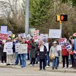 image for [OC] Protesters gathered outside the SpaceX facility in Redmond, WA speaking out against Musk & DOGE