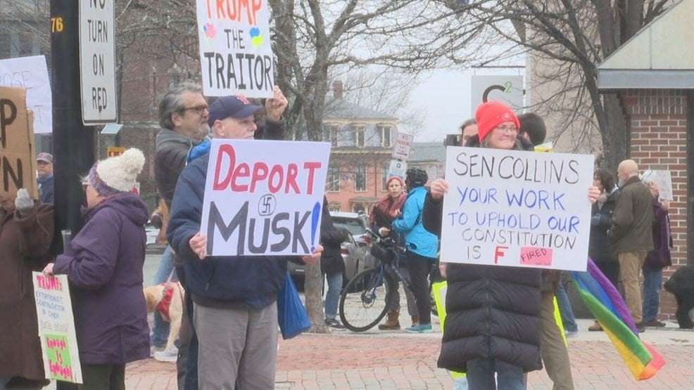 image for Maine protesters call out Sen. Collins for not holding a town hall in 25 years