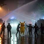 image for Someone dressed as Pikachu resisting the police violence. 8th day of the Turkish uprising