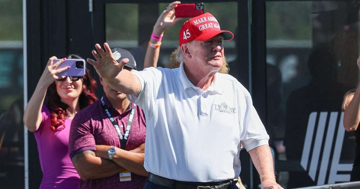 image for Trump Jets Off to Watch Golf as U.S. Economy Goes Up in Flames