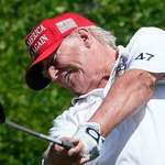 image for Donald Trump spotted golfing as stock market plummets 3 trillion dollars.