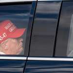 image for President Donald Trump arrives at his golf club during the worst stock market crash since Covid.