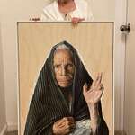 image for My late grandmother and her portrait I painted [OC]