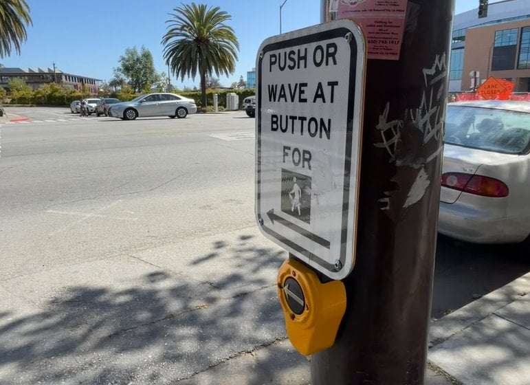 image for Silicon Valley crosswalk buttons apparently hacked to imitate Musk, Zuckerberg voices