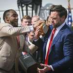 image for [OC] JD Vance fumbles Ohio State's championship trophy during White House visit
