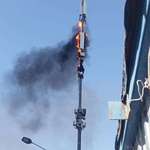 image for Today a 5G tower caught fire in my neighborhood. [OC]