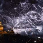 image for Thunder storm over the Iowa State Capitol