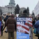 image for America has no King  Denver protest