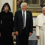image for Francis stands with US President Donald Trump and his family at the Vatican in May 2017