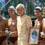 image for Princess Diana at the Manly Surf Life Saving Club in Sydney presenting awards to lifeguard in 1988