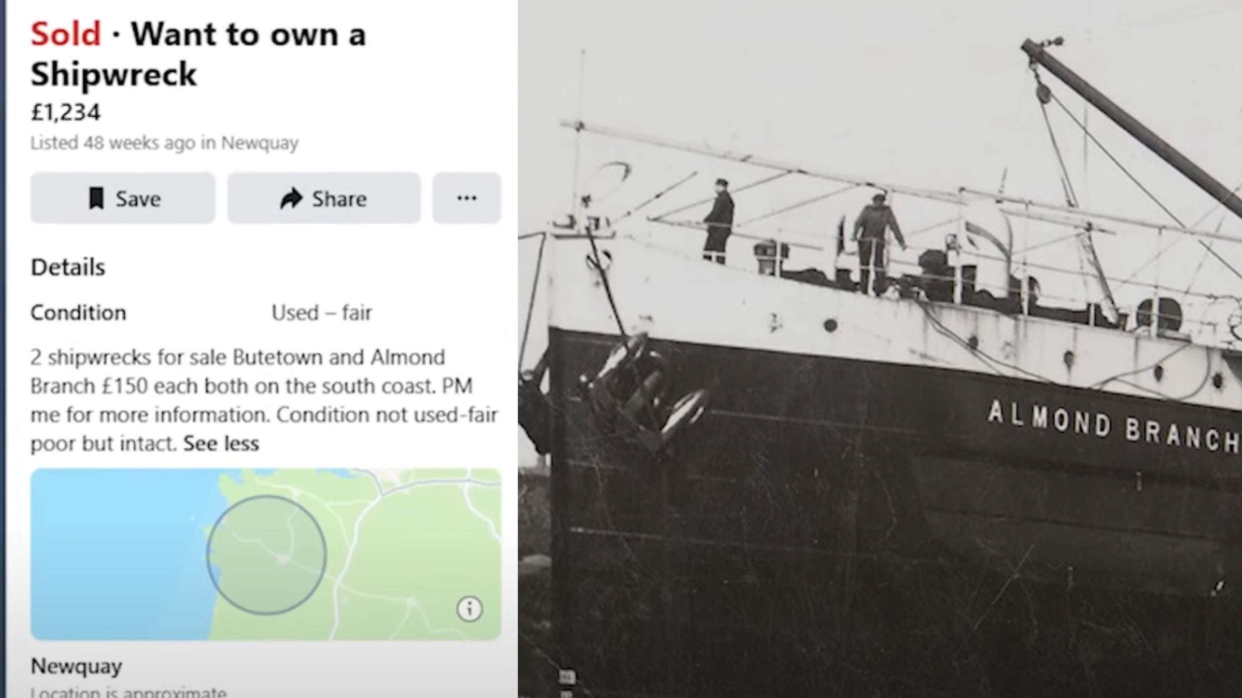 image for Man buys WWI shipwreck for $400 on Facebook Marketplace