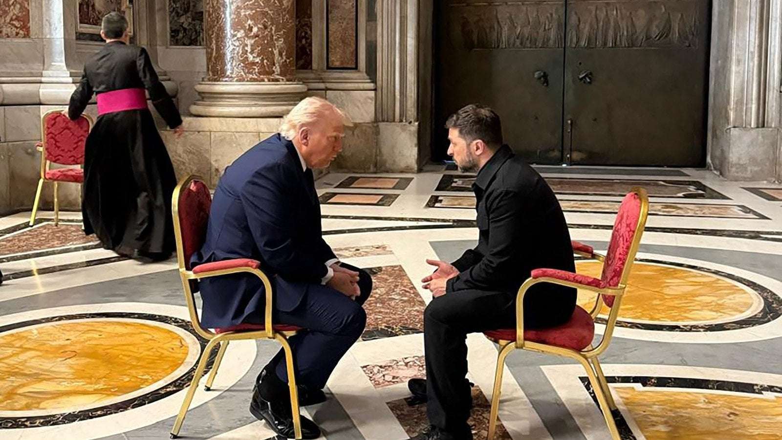 image for Russia launches drone barrage into Ukraine after Trump-Zelenskyy meeting