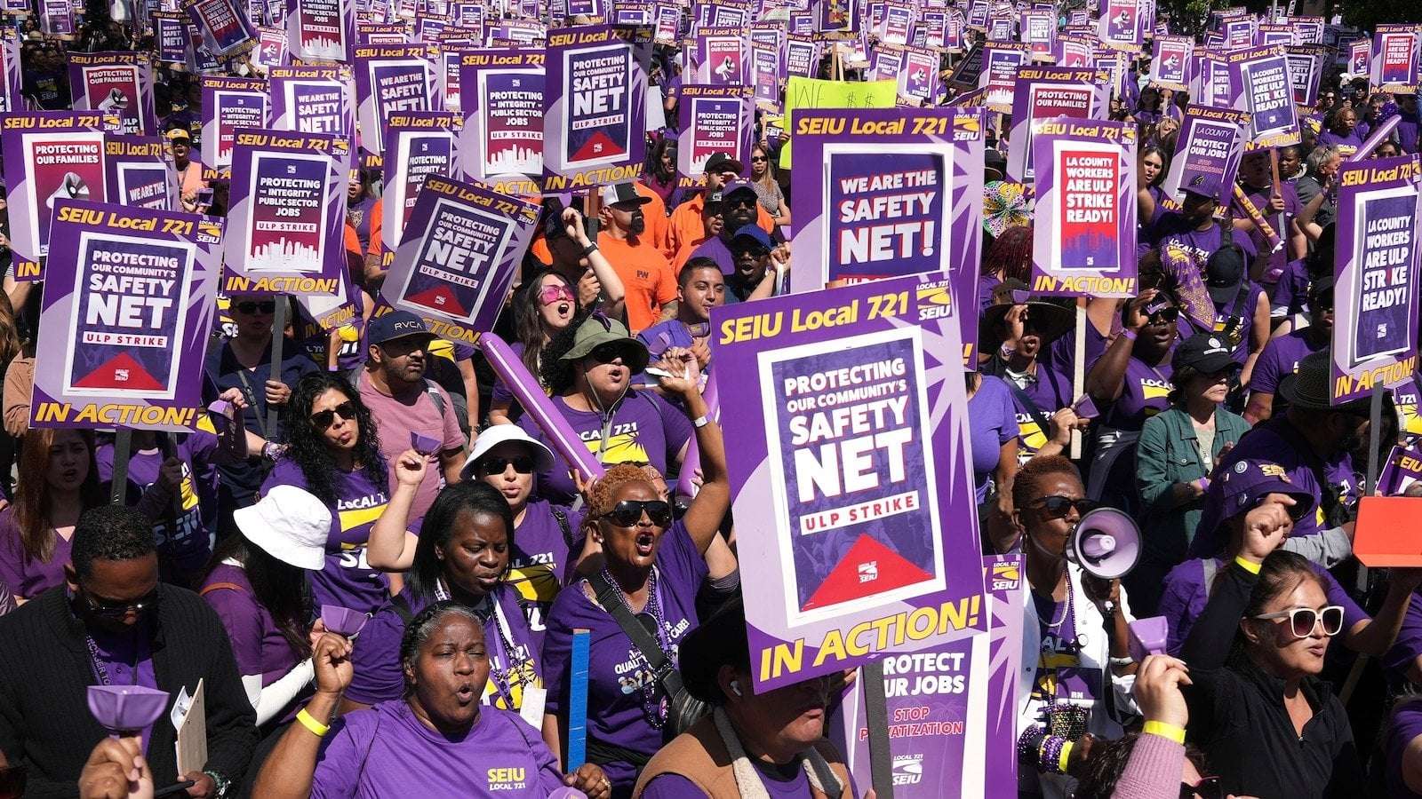 image for Some 55,000 Los Angeles County workers walk out in 2-day strike, pausing operations