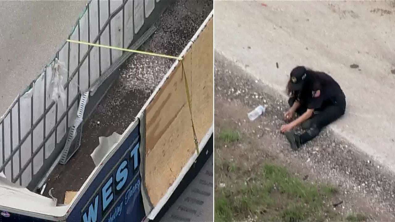 image for $800,000 in dimes spills onto North Texas highway
