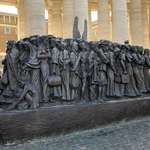 image for “Angels Unaware” boat in Vatican depicting 140 migrants fleeing war, commissioned by Pope Francis(†)