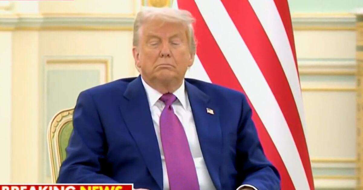 image for Sleepy Trump Caught on Camera Nodding Off at Summit in Saudi