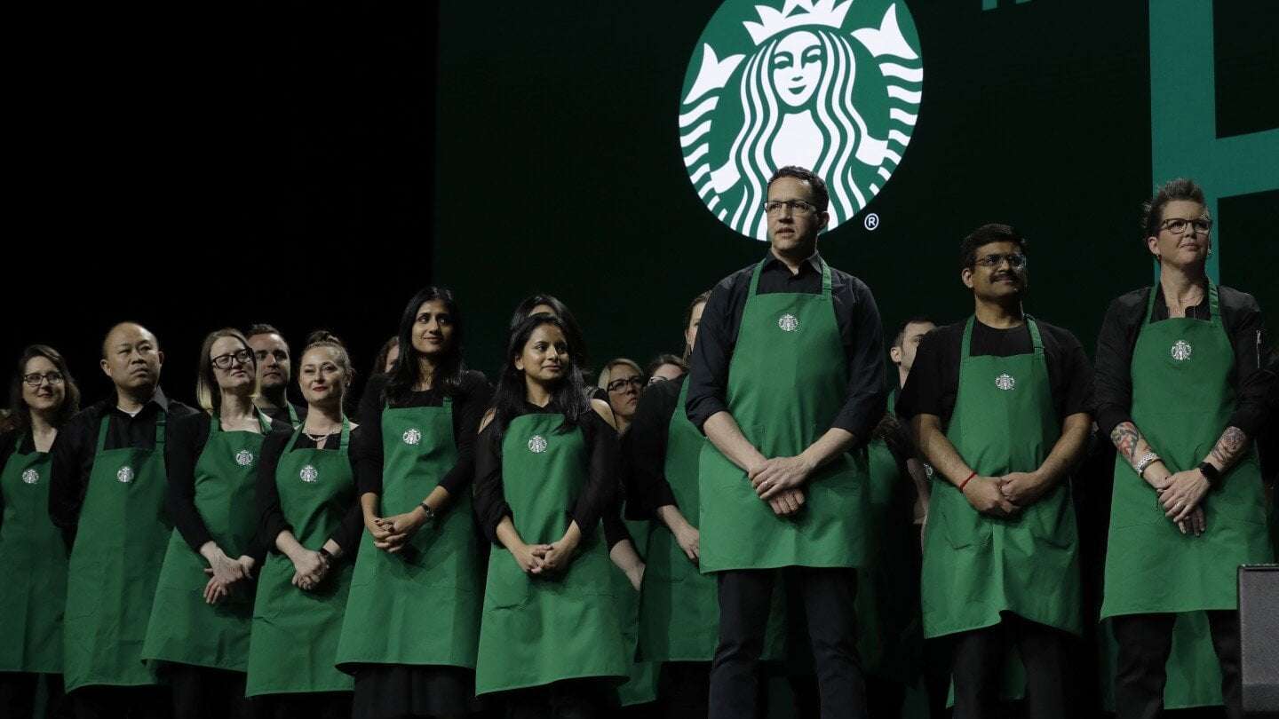 image for More than 1,000 Starbucks baristas go on strike to protest new dress code
