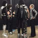 image for David Lee Roth and KISS talking backstage before a show.