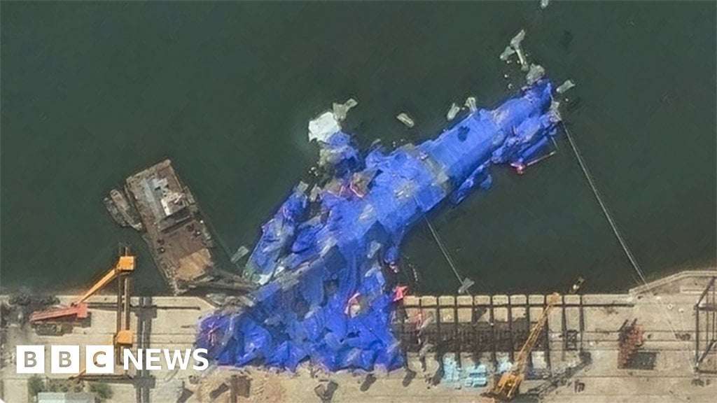 image for North Korea detains three officials over warship launch accident