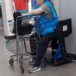 image for "The American Dream 2025" Elderly Walmart employee on a COPD machine and crying.
