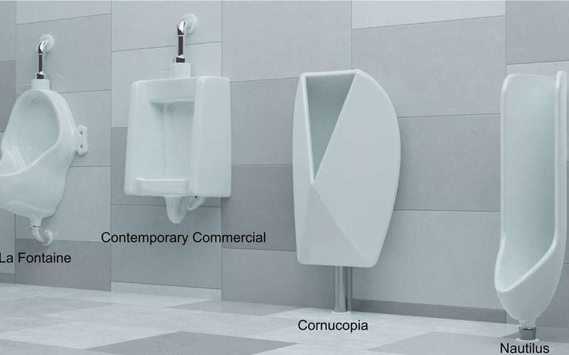 image for New urinal designs could prevent up to 265,000 gallons of urine from spilling onto the floor each day