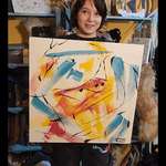 image for [OC] my kid proud of his abstract art painting