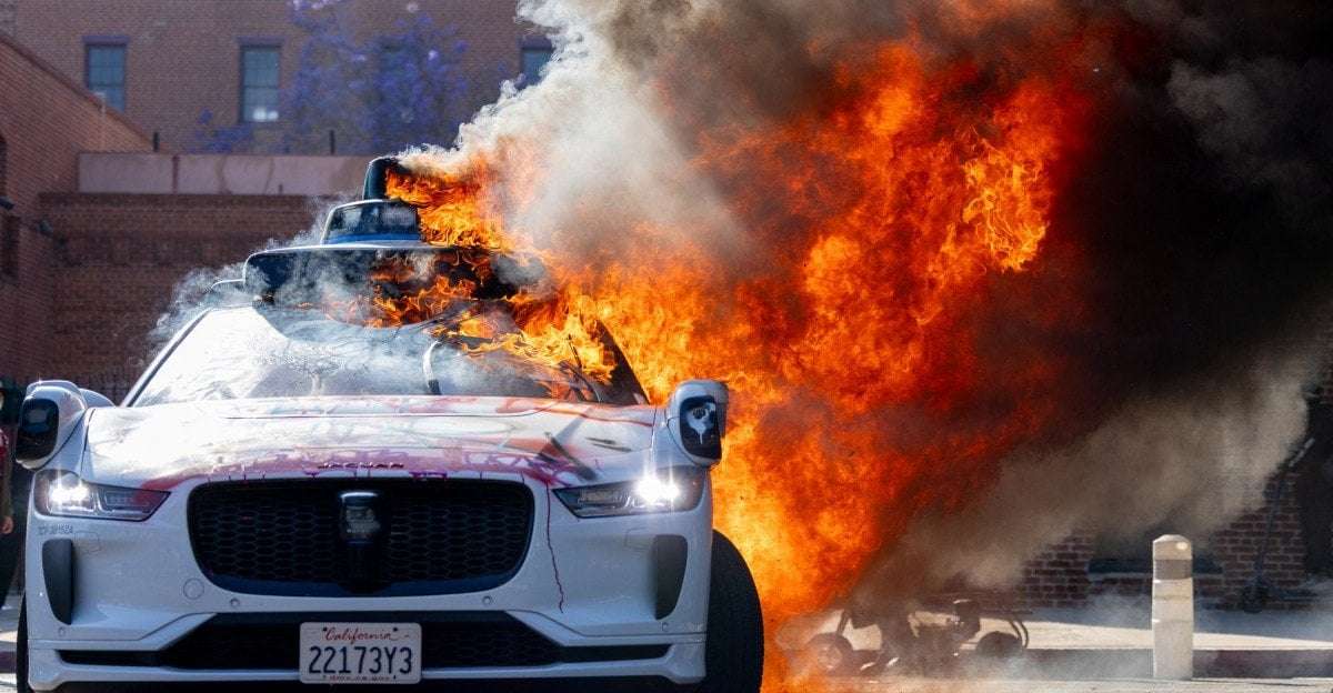 image for How burning Waymos became the image of the LA protests