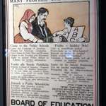 image for A poster welcoming immigrants to America and offering classes to gain their citizenship from 1917