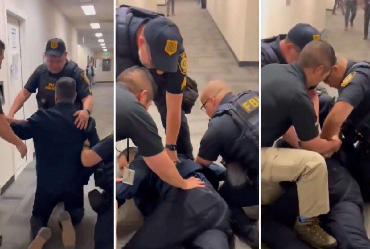 image for Democratic Senator Shoved to the Ground, Detained After Attempting to Question Kristi Noem During Press Conference