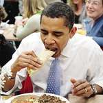 image for President Barack Obama eating a taco.