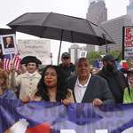 image for Martin Luther King III and his wife marching at a No Kings Protest in Philadelphia today