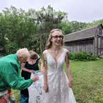 image for My fresh wife before our wedding in our backyard yesterday