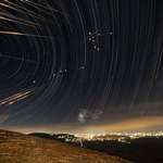 image for Stars and ballistic rockets in an extended time lapse of the night sky over Israel