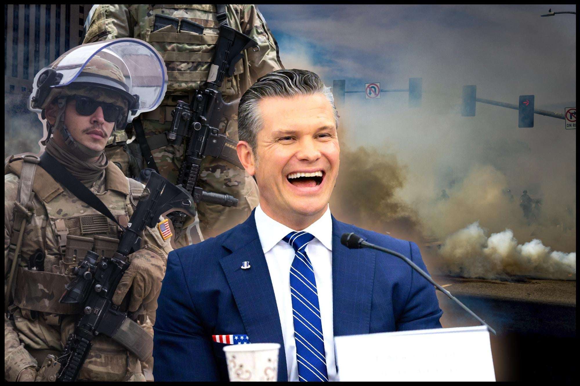 image for Hegseth Laughs After Senator Pushes Him to Deny Ordering Military to Use 'Lethal Force' Against Protesters