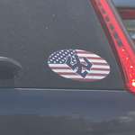 image for Weird logo on American flag.