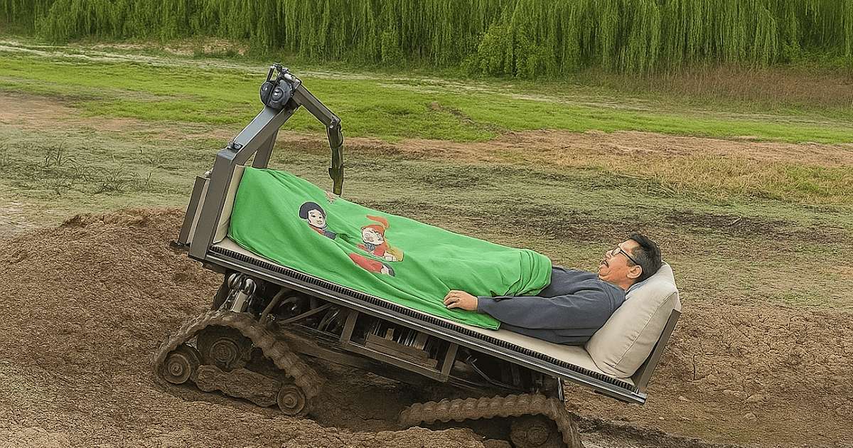 image for Chinese Inventor Builds Motorized Bed on Wheels so He Never Has to Leave It