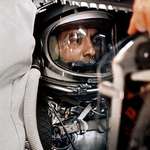 image for Alan Shepard, the second person and first American in space inside his capsule before launch.