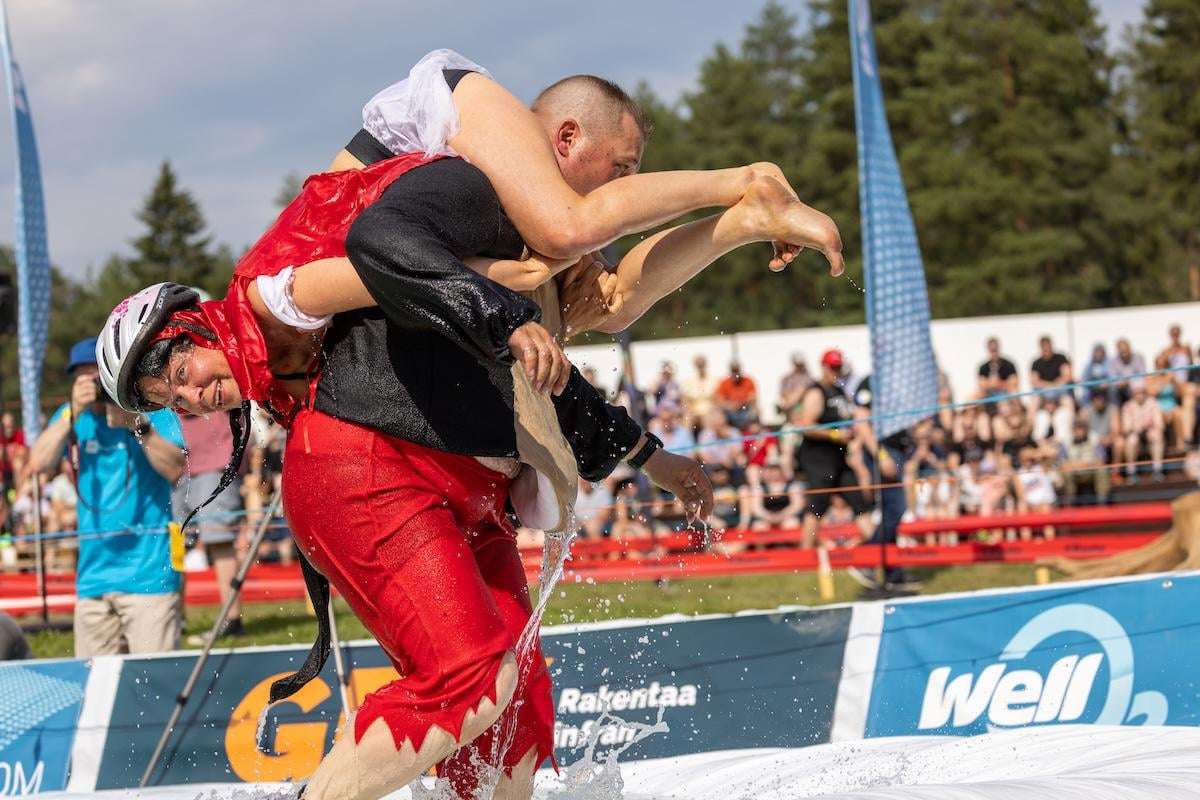 image for U.S. couple makes history at Wife-Carrying World Championships