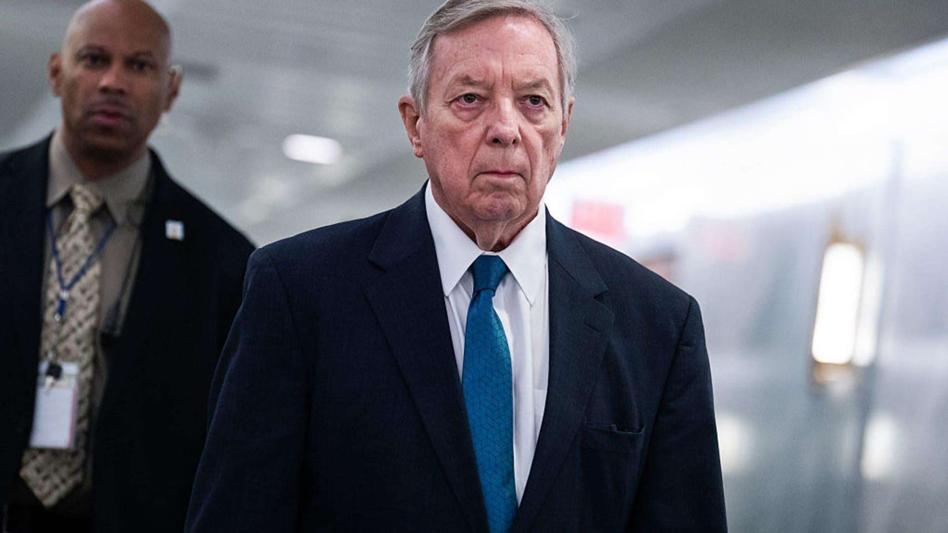 image for FBI agents were told to 'flag' any Epstein records that mentioned Trump, Sen. Durbin says