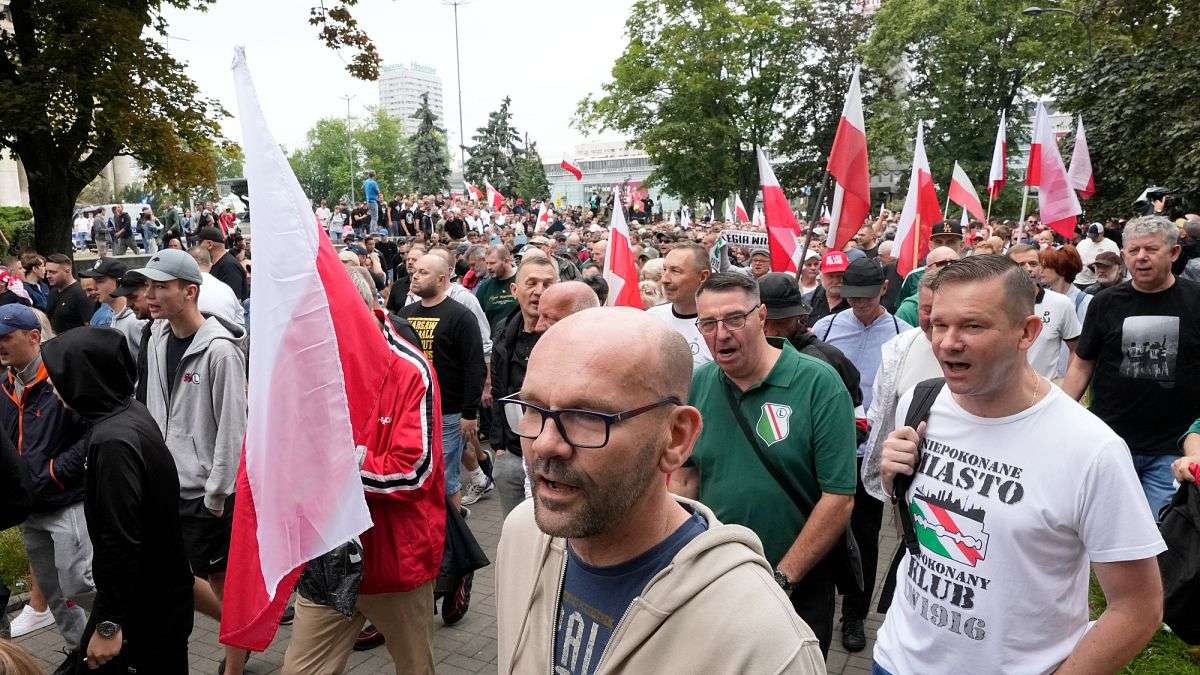 image for Anti-immigration demonstrations take place in more than 80 cities across Poland